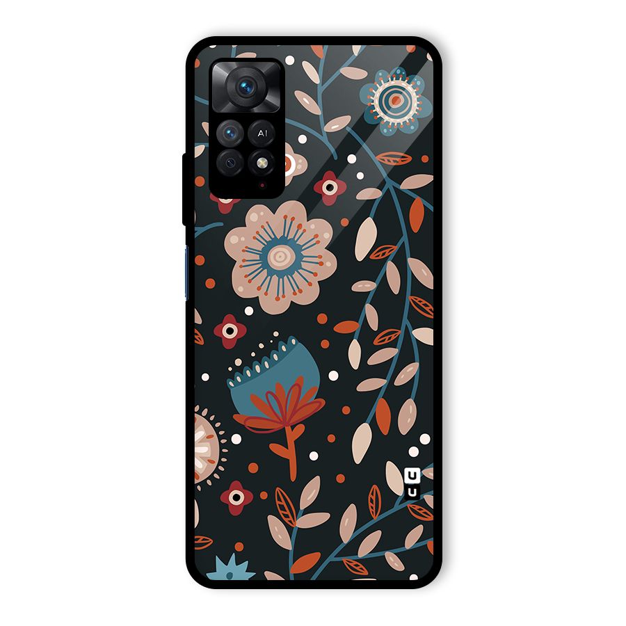 Nordic Arts Flowery Space Glass Back Case for Redmi Note 11 Pro Plus 5G