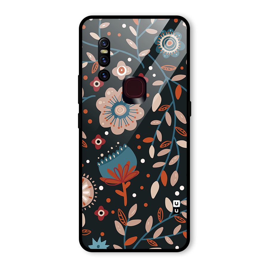 Nordic Arts Flowery Space Glass Back Case for Vivo V15
