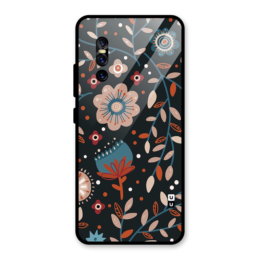 Nordic Arts Flowery Space Glass Back Case for Vivo V15 Pro