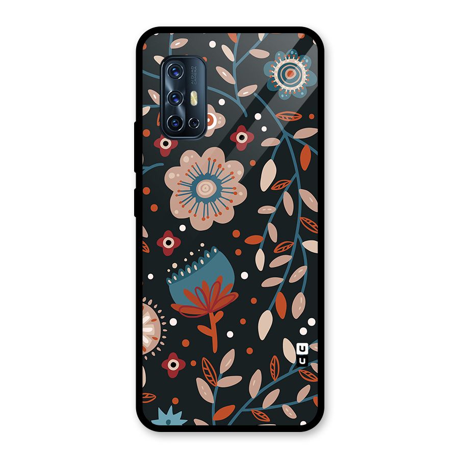 Nordic Arts Flowery Space Glass Back Case for Vivo V17