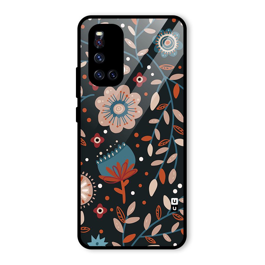 Nordic Arts Flowery Space Glass Back Case for Vivo V19