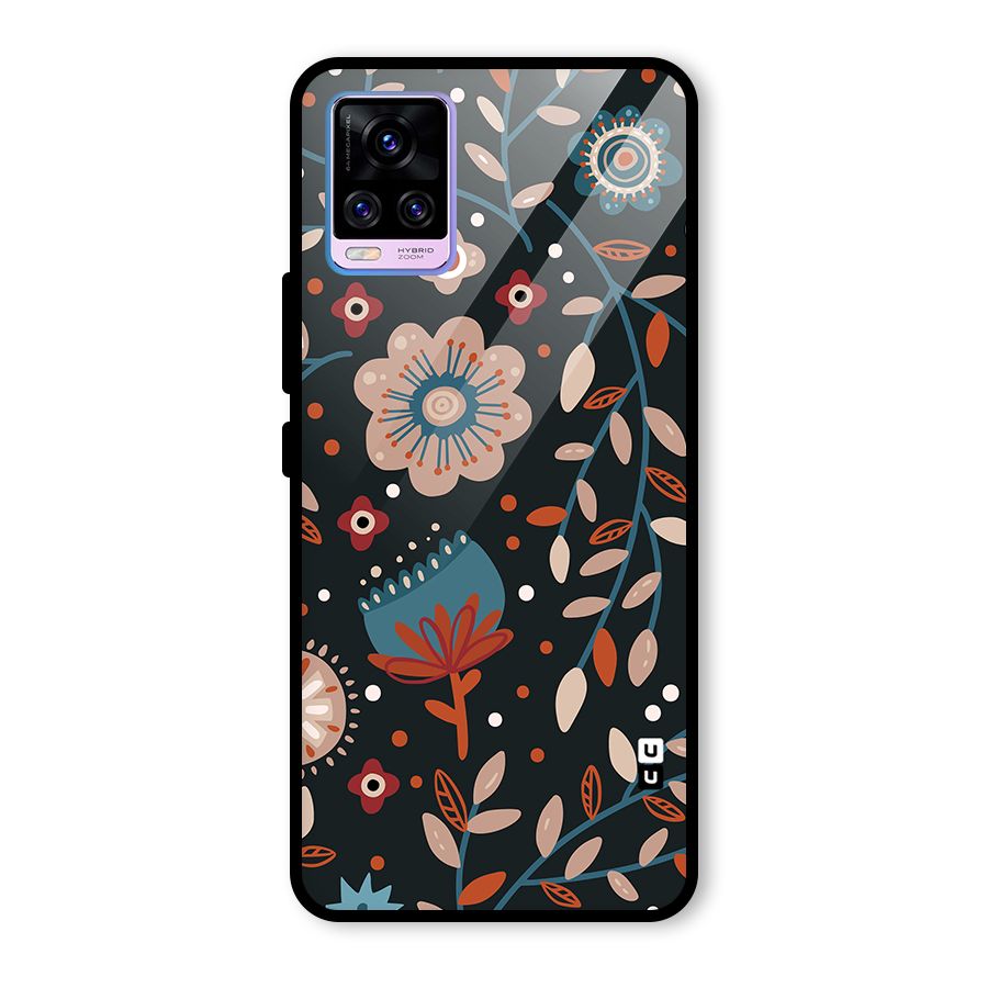 Nordic Arts Flowery Space Glass Back Case for Vivo V20 Pro