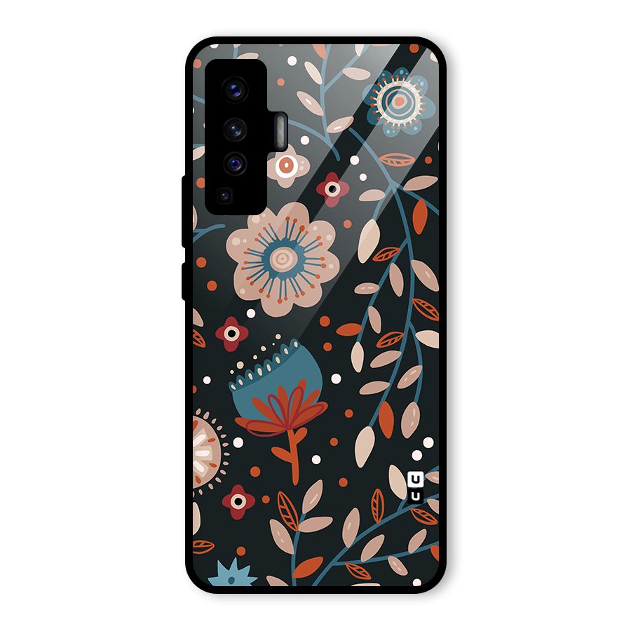 Nordic Arts Flowery Space Glass Back Case for Vivo X50