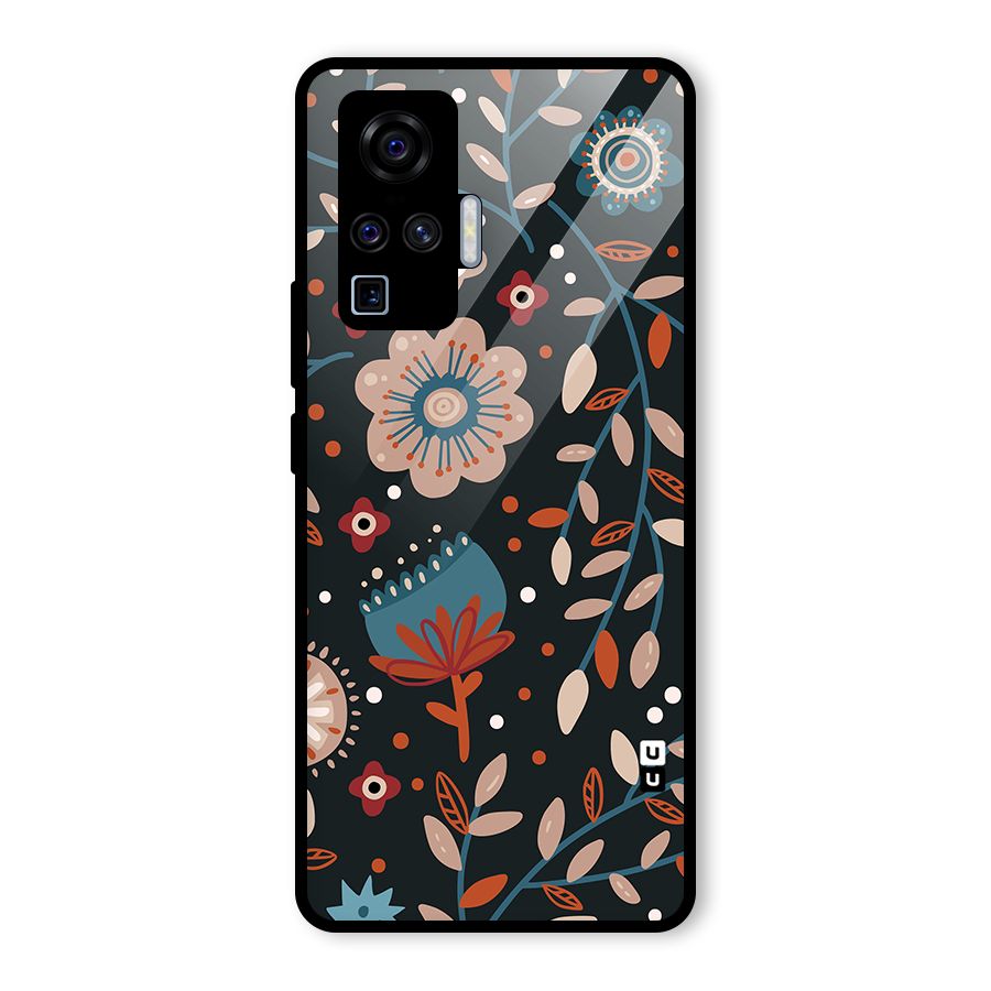 Nordic Arts Flowery Space Glass Back Case for Vivo X50 Pro