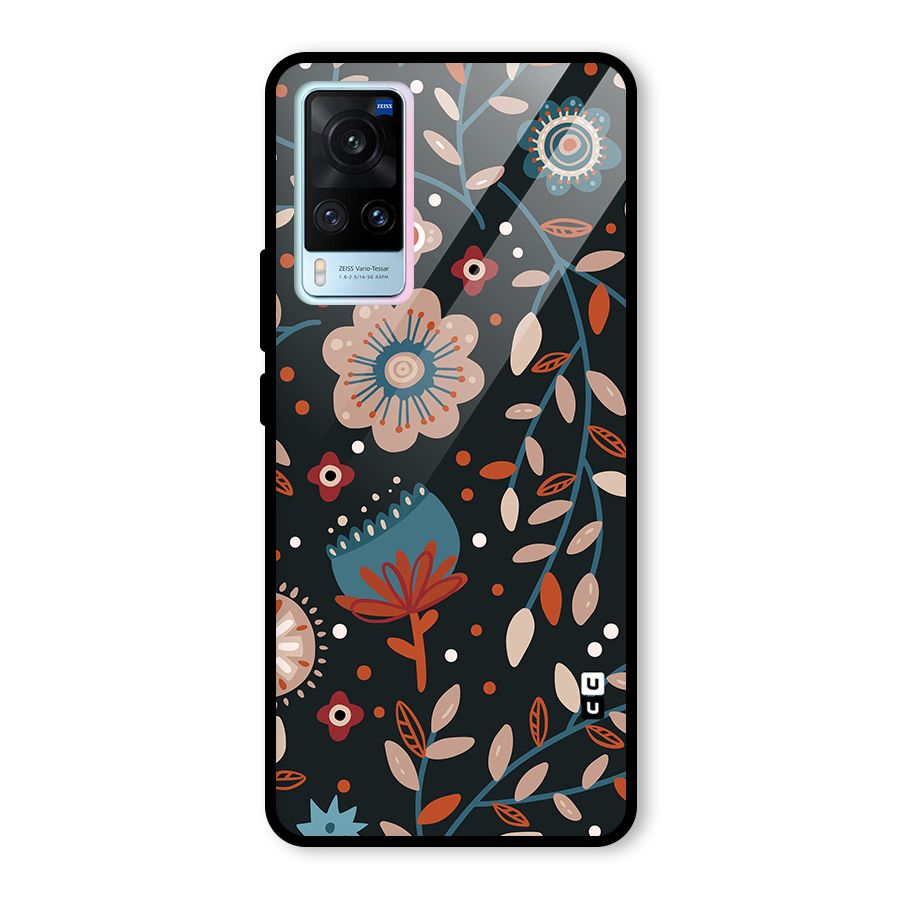 Nordic Arts Flowery Space Glass Back Case for Vivo X60