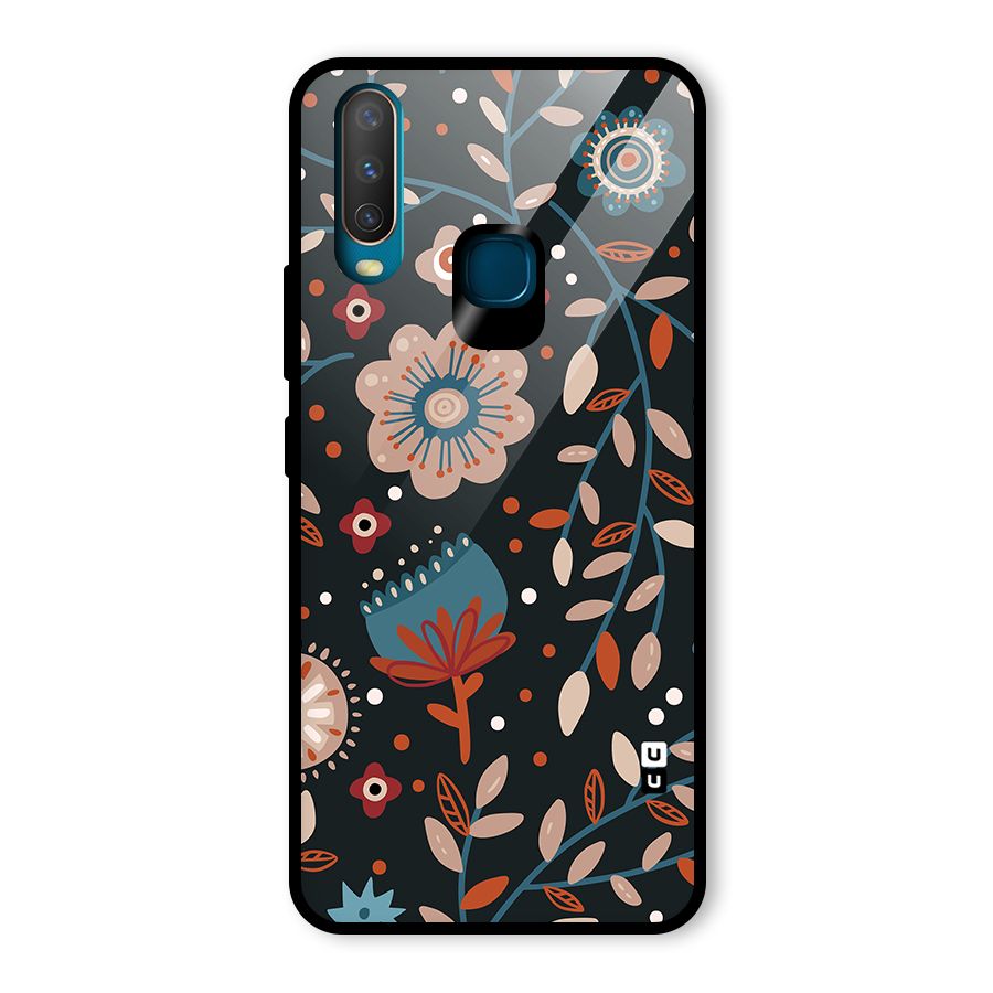 Nordic Arts Flowery Space Glass Back Case for Vivo Y17