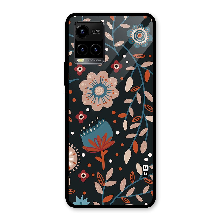 Nordic Arts Flowery Space Glass Back Case for Vivo Y21T