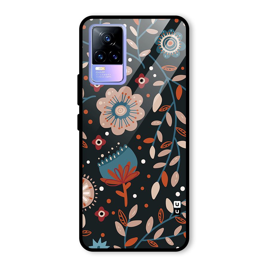 Nordic Arts Flowery Space Glass Back Case for Vivo Y73