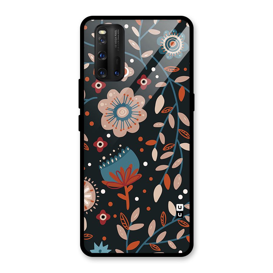 Nordic Arts Flowery Space Glass Back Case for Vivo iQOO 3