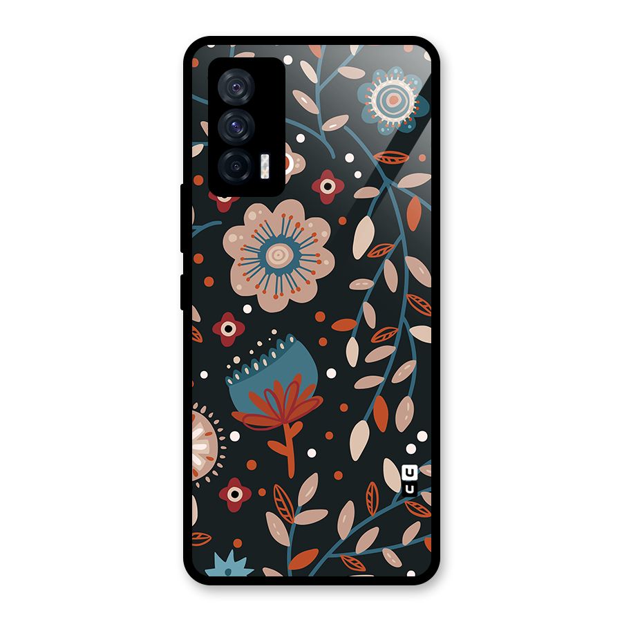 Nordic Arts Flowery Space Glass Back Case for Vivo iQOO 7 5G