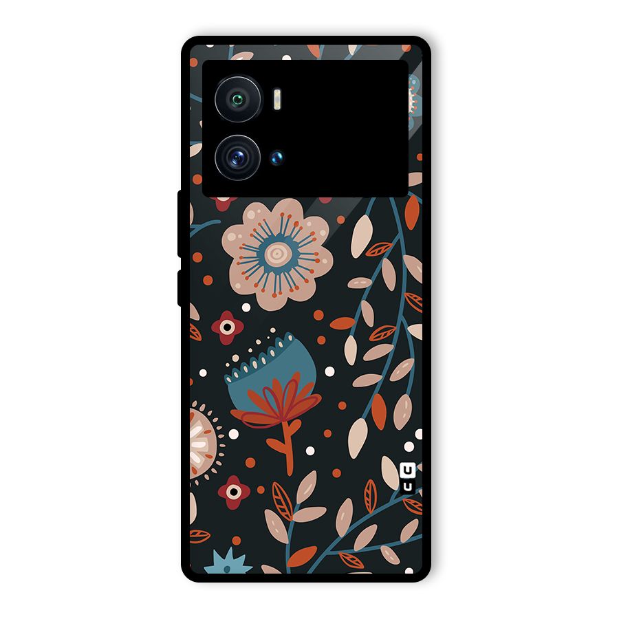 Nordic Arts Flowery Space Glass Back Case for Vivo iQOO 9 Pro