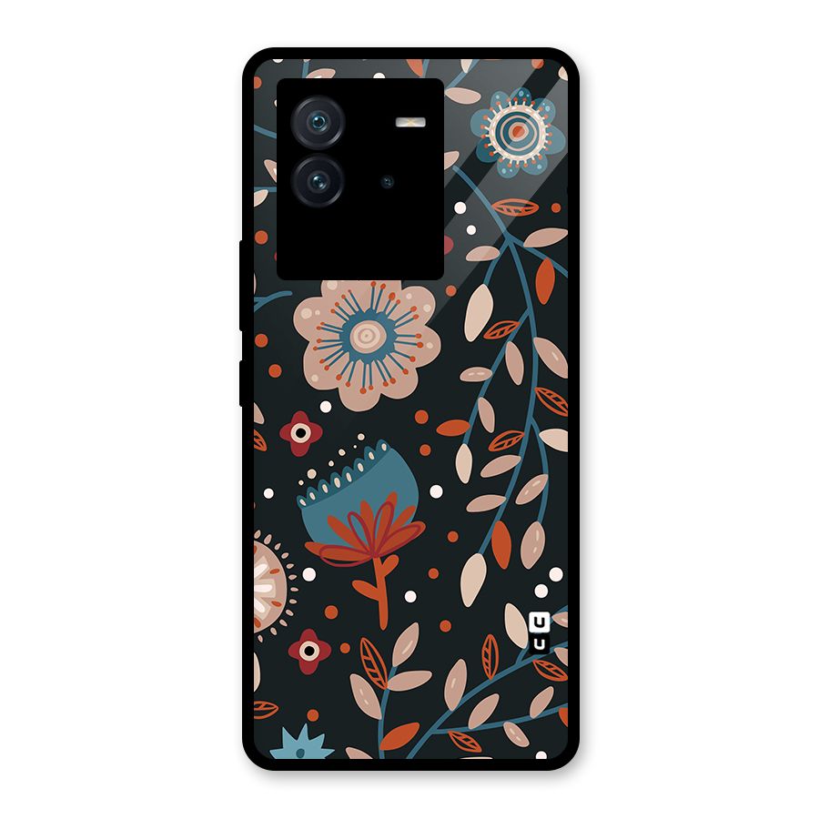 Nordic Arts Flowery Space Glass Back Case for Vivo iQOO Neo 6 5G