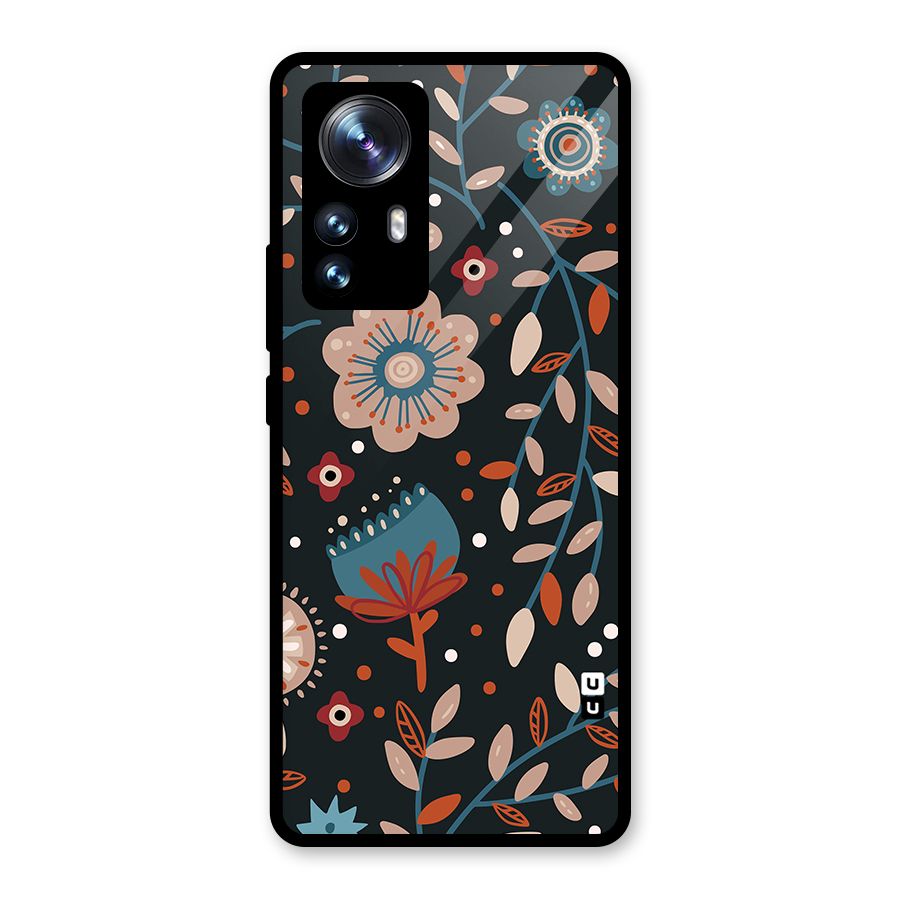 Nordic Arts Flowery Space Glass Back Case for Xiaomi 12 Pro