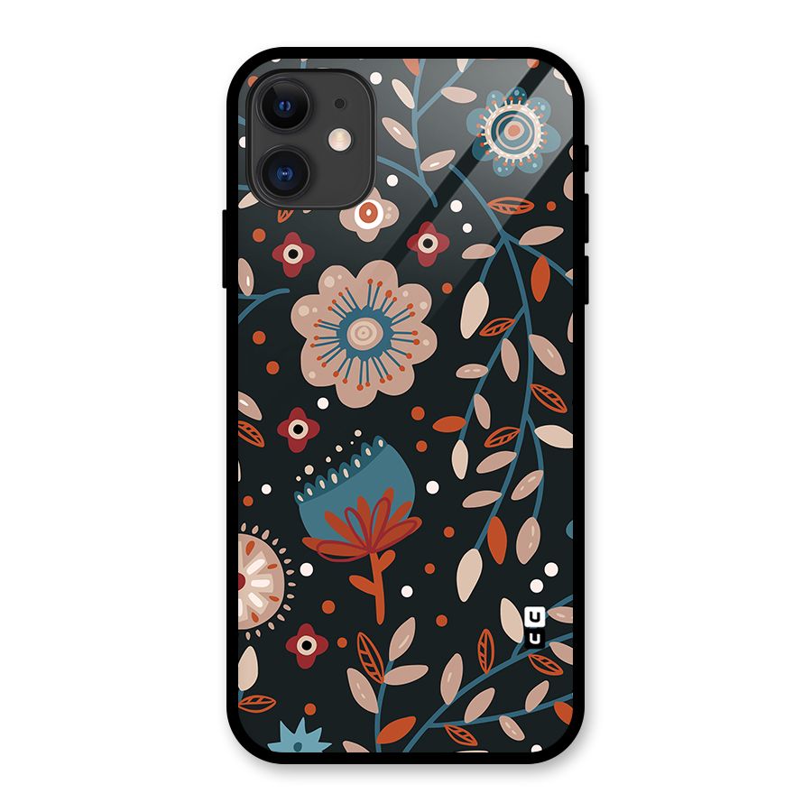 Nordic Arts Flowery Space Glass Back Case for iPhone 11
