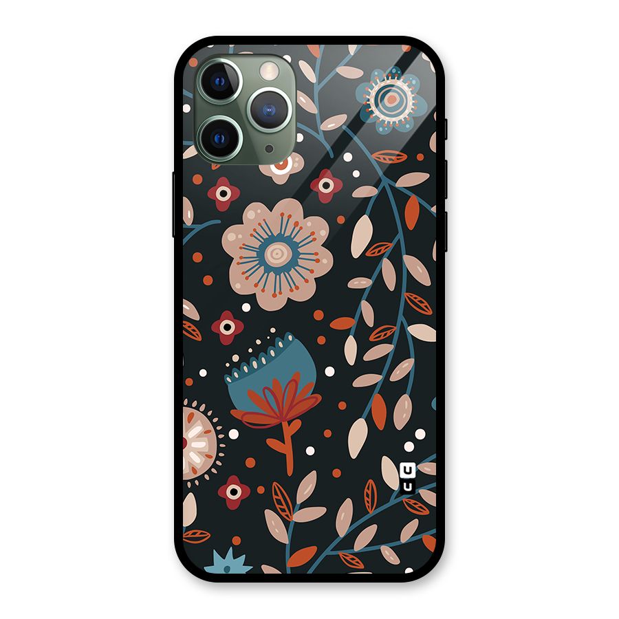 Nordic Arts Flowery Space Glass Back Case for iPhone 11 Pro