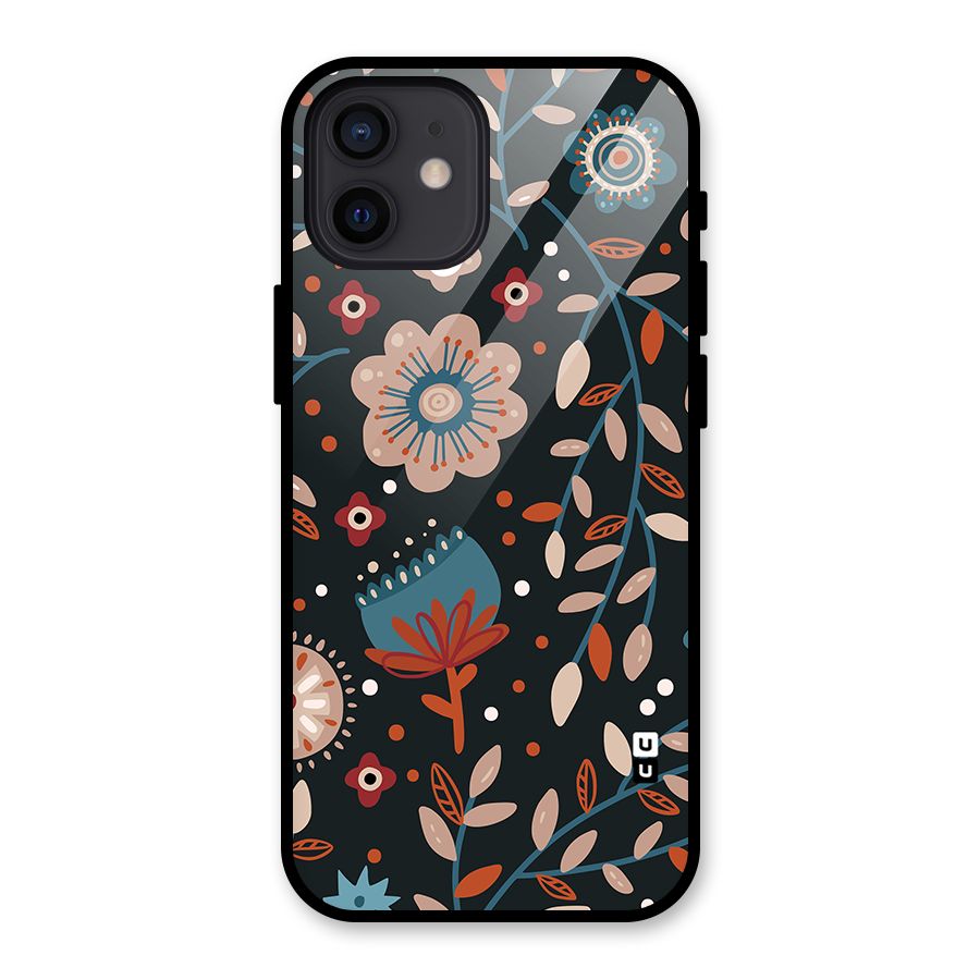 Nordic Arts Flowery Space Glass Back Case for iPhone 12