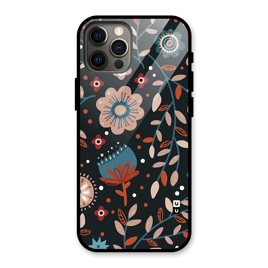 Nordic Arts Flowery Space Glass Back Case for iPhone 12 Pro