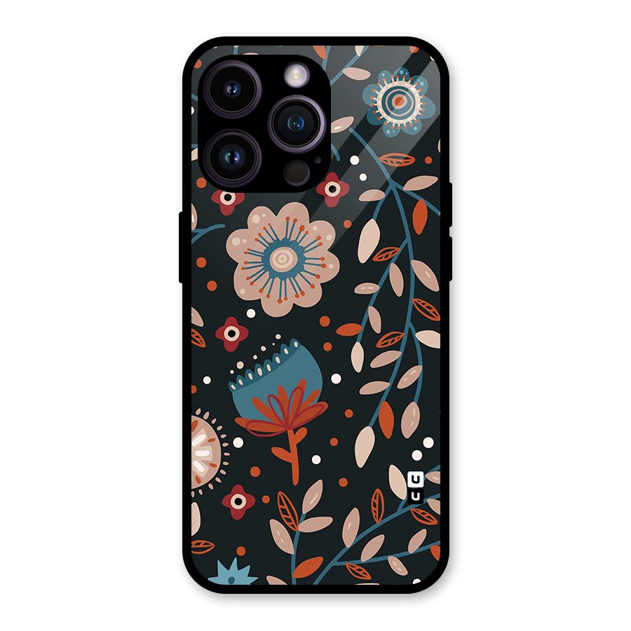 Nordic Arts Flowery Space Glass Back Case for iPhone 14 Pro Max