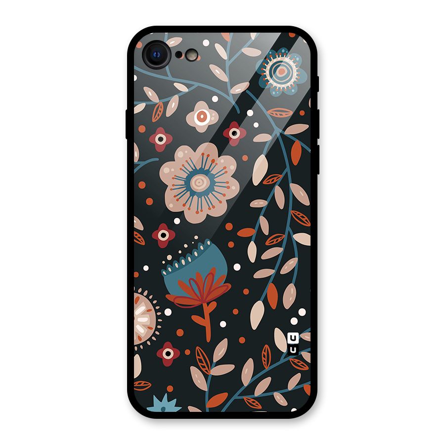 Nordic Arts Flowery Space Glass Back Case for iPhone 7