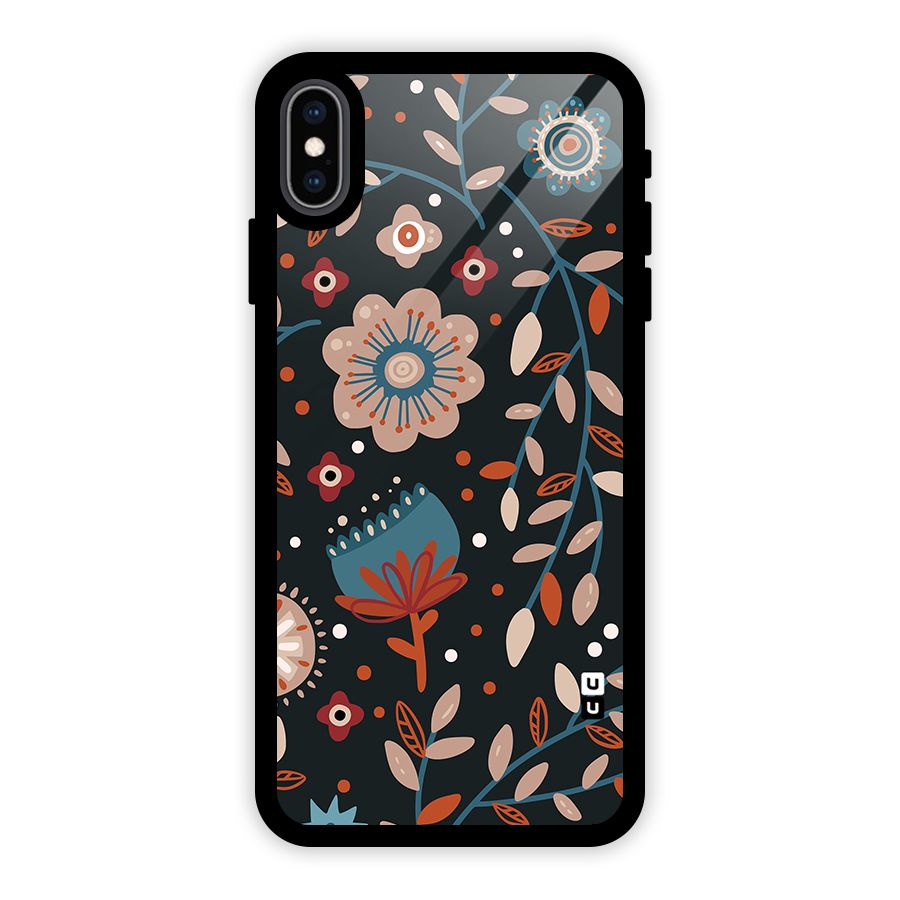 Nordic Arts Flowery Space Glass Back Case for iPhone XS Max