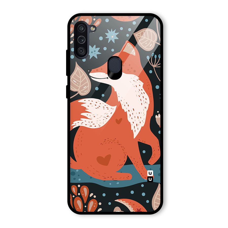 Nordic Arts Fox Glass Back Case for Galaxy M11