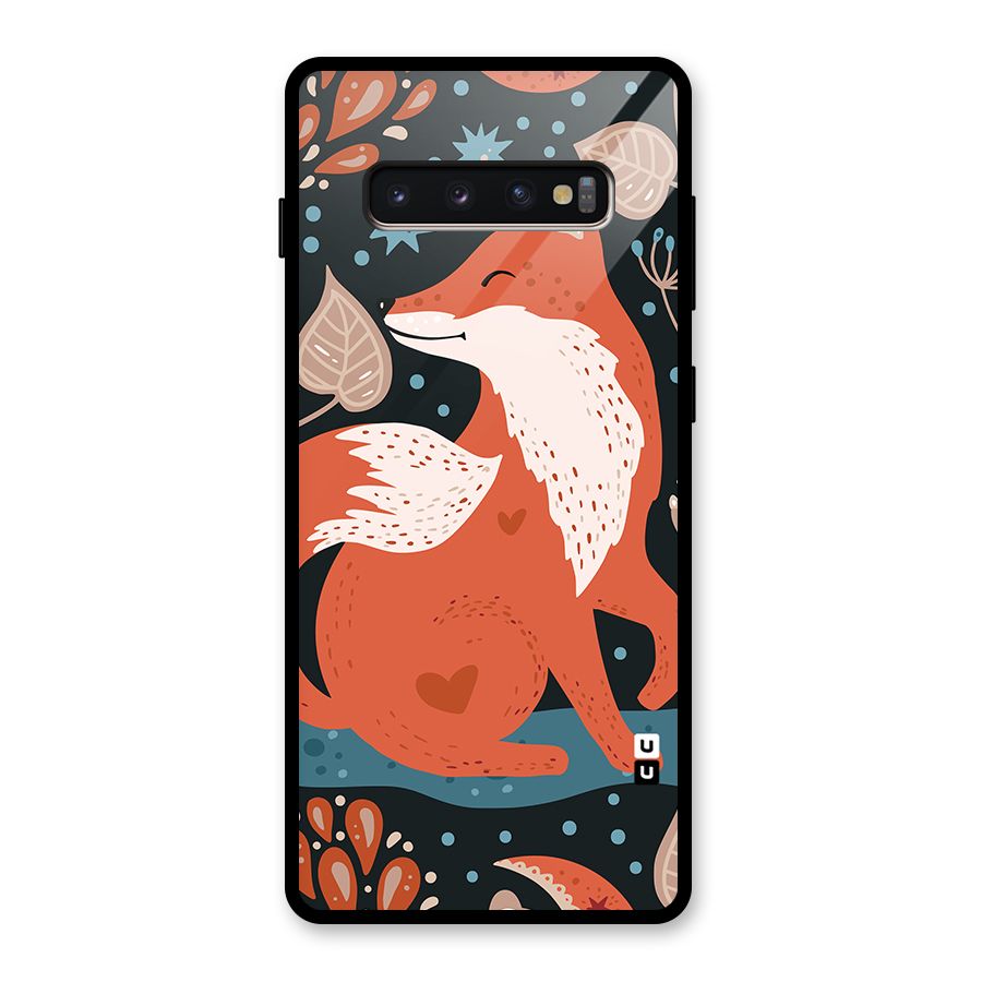 Nordic Arts Fox Glass Back Case for Galaxy S10 Plus