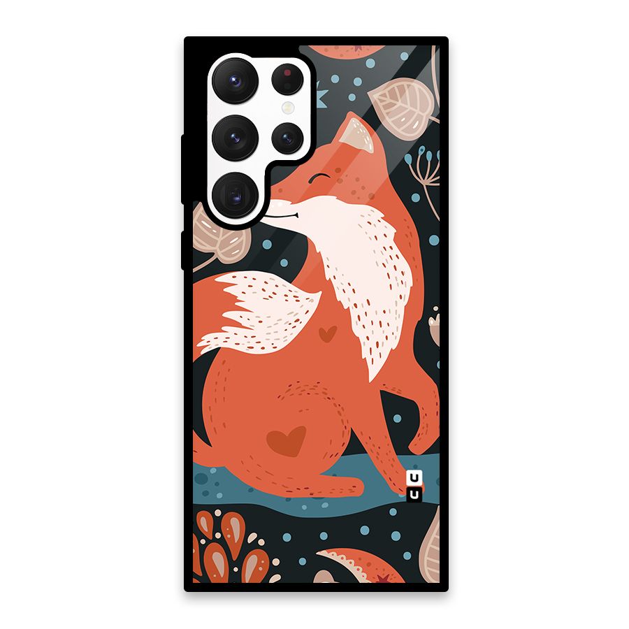 Nordic Arts Fox Glass Back Case for Galaxy S22 Ultra 5G