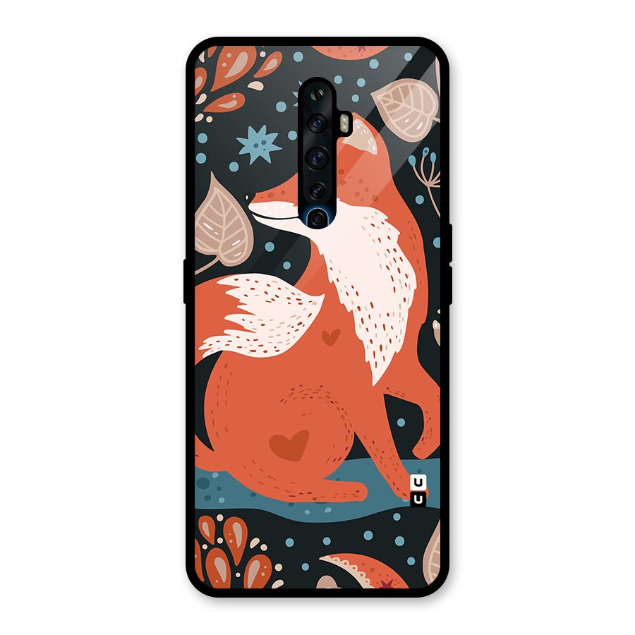 Nordic Arts Fox Glass Back Case for Oppo Reno2 F