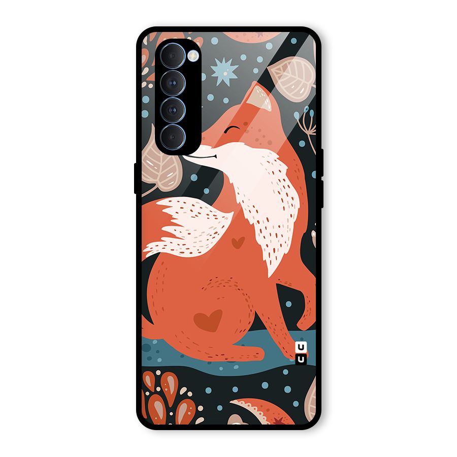 Nordic Arts Fox Glass Back Case for Oppo Reno4 Pro