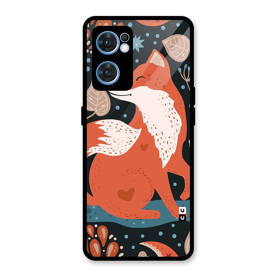 Nordic Arts Fox Glass Back Case for Oppo Reno7 5G