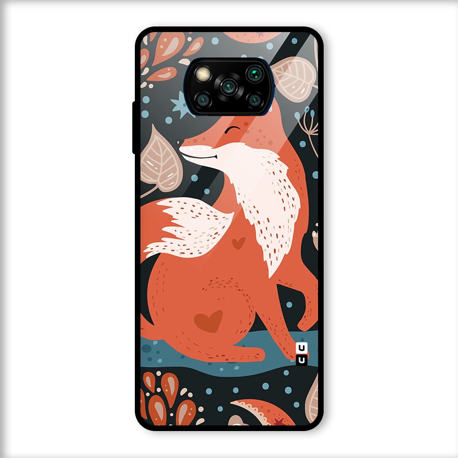 Nordic Arts Fox Glass Back Case for Poco X3