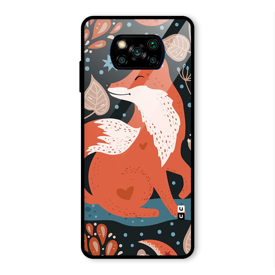 Nordic Arts Fox Glass Back Case for Poco X3 Pro