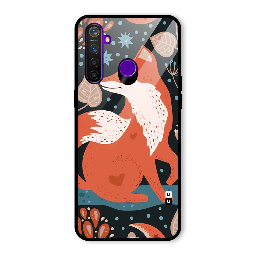 Nordic Arts Fox Glass Back Case for Realme 5 Pro