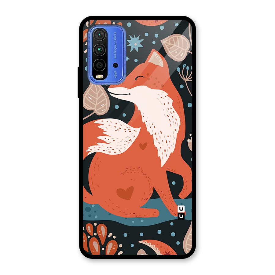 Nordic Arts Fox Glass Back Case for Redmi 9 Power