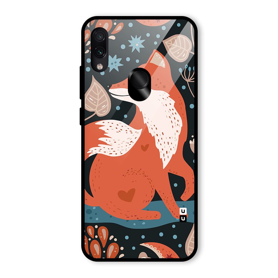 Nordic Arts Fox Glass Back Case for Redmi Note 7S
