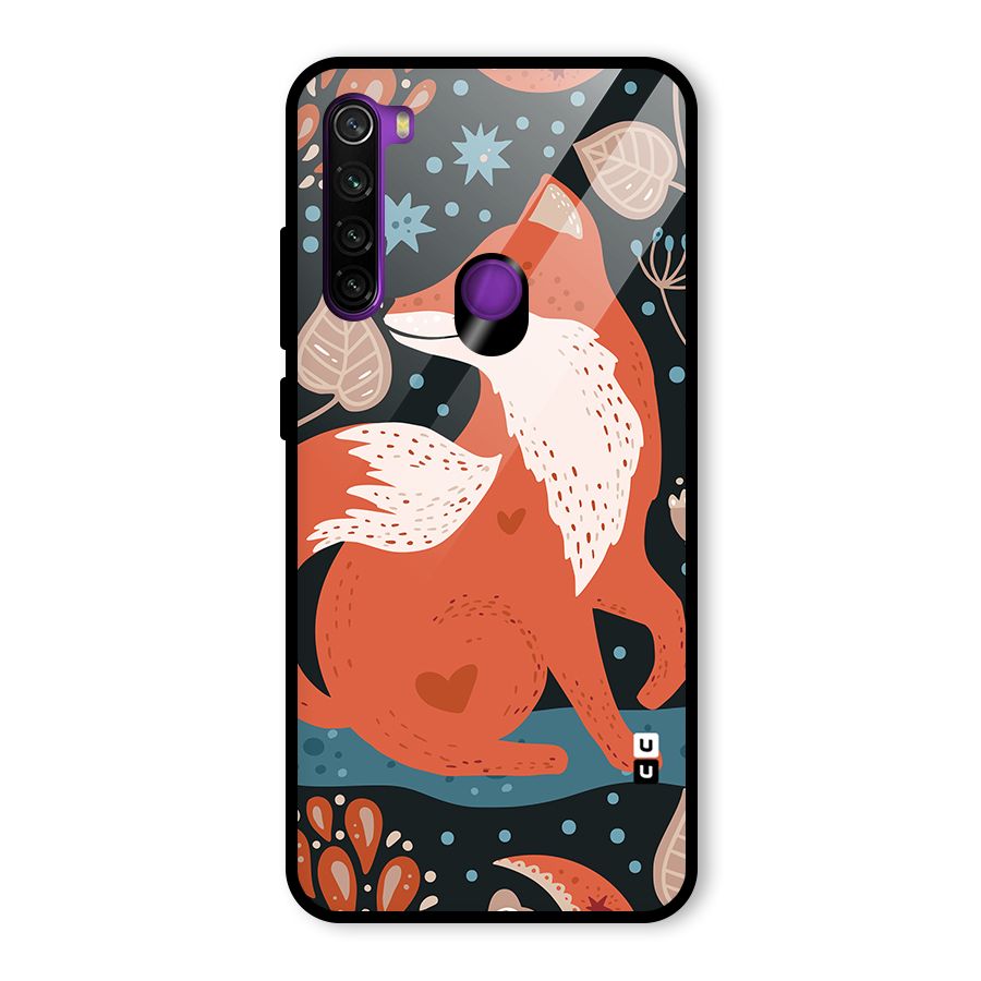 Nordic Arts Fox Glass Back Case for Redmi Note 8