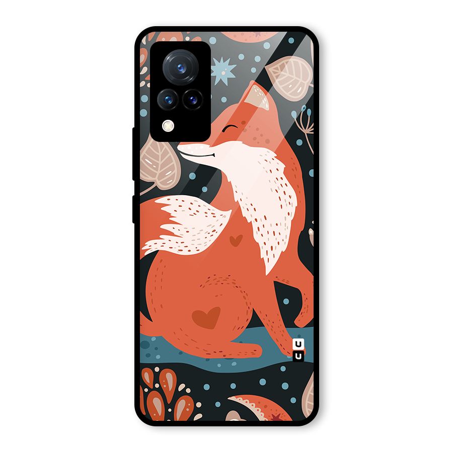 Nordic Arts Fox Glass Back Case for Vivo V21 5G