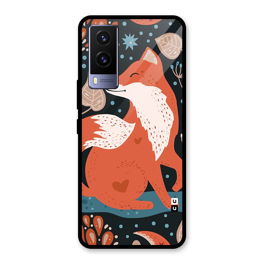 Nordic Arts Fox Glass Back Case for Vivo V21e 5G