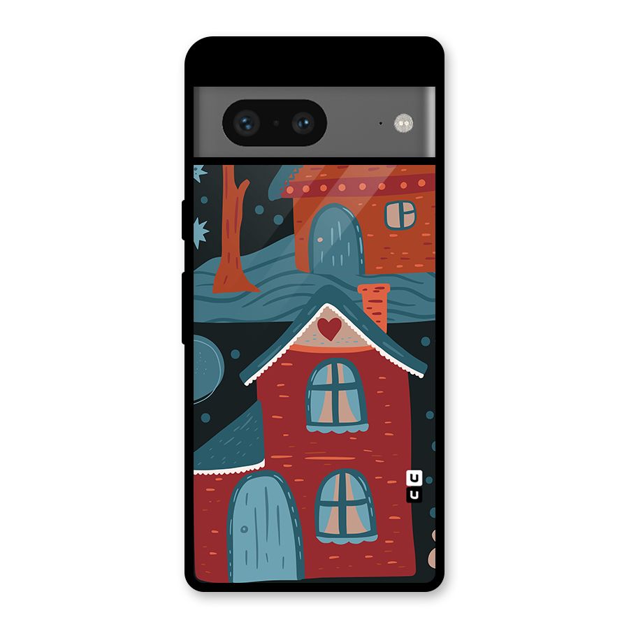 Nordic Arts Houses Glass Back Case for Google Pixel 7