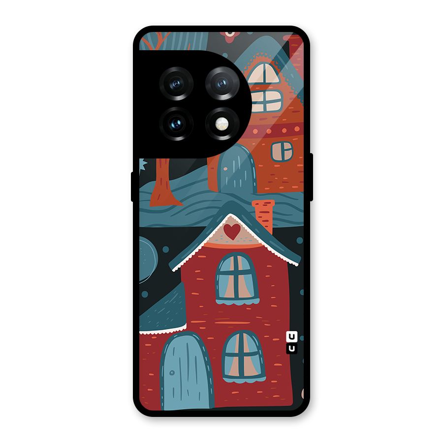 Nordic Arts Houses Glass Back Case for OnePlus 11