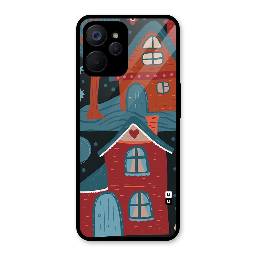 Nordic Arts Houses Glass Back Case for Realme 9i 5G