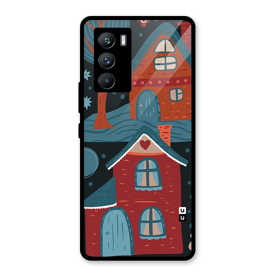 Nordic Arts Houses Glass Back Case for Vivo iQOO 9 SE