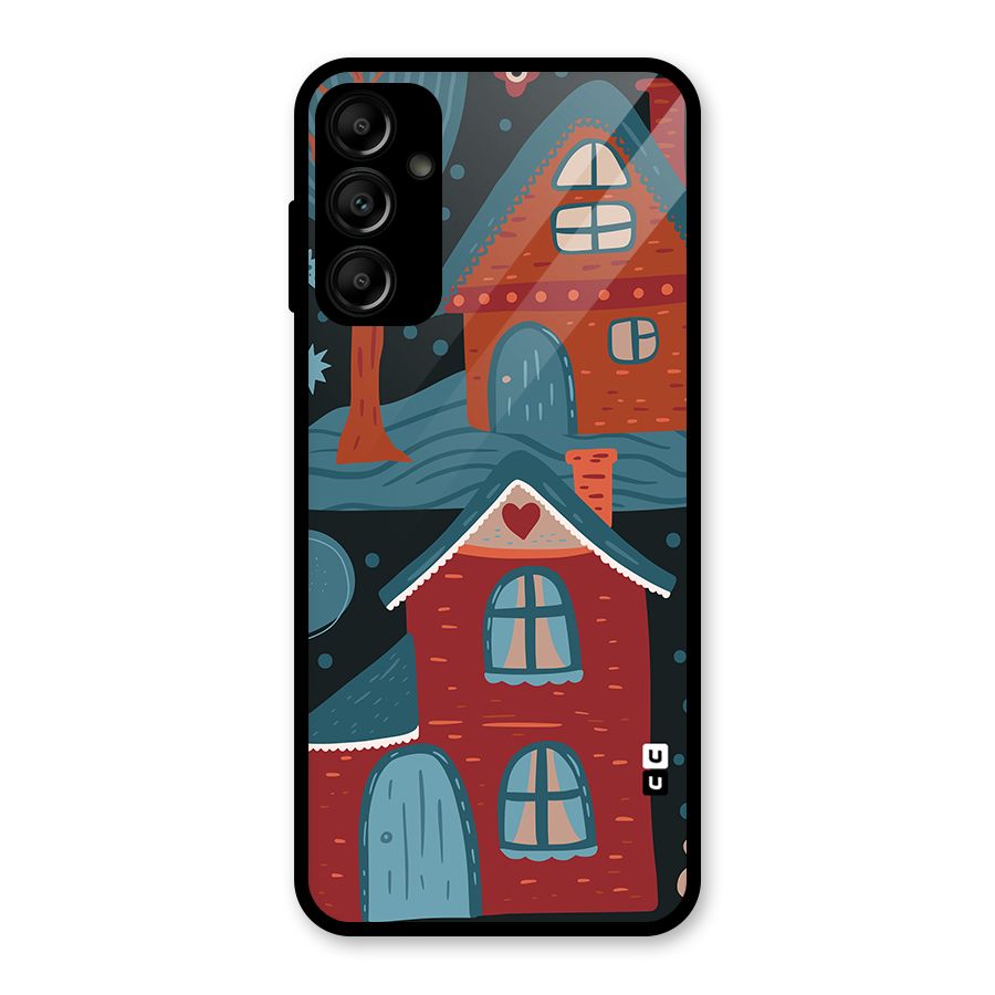 Nordic Arts Houses Glass Back Case for Galaxy A14 5G