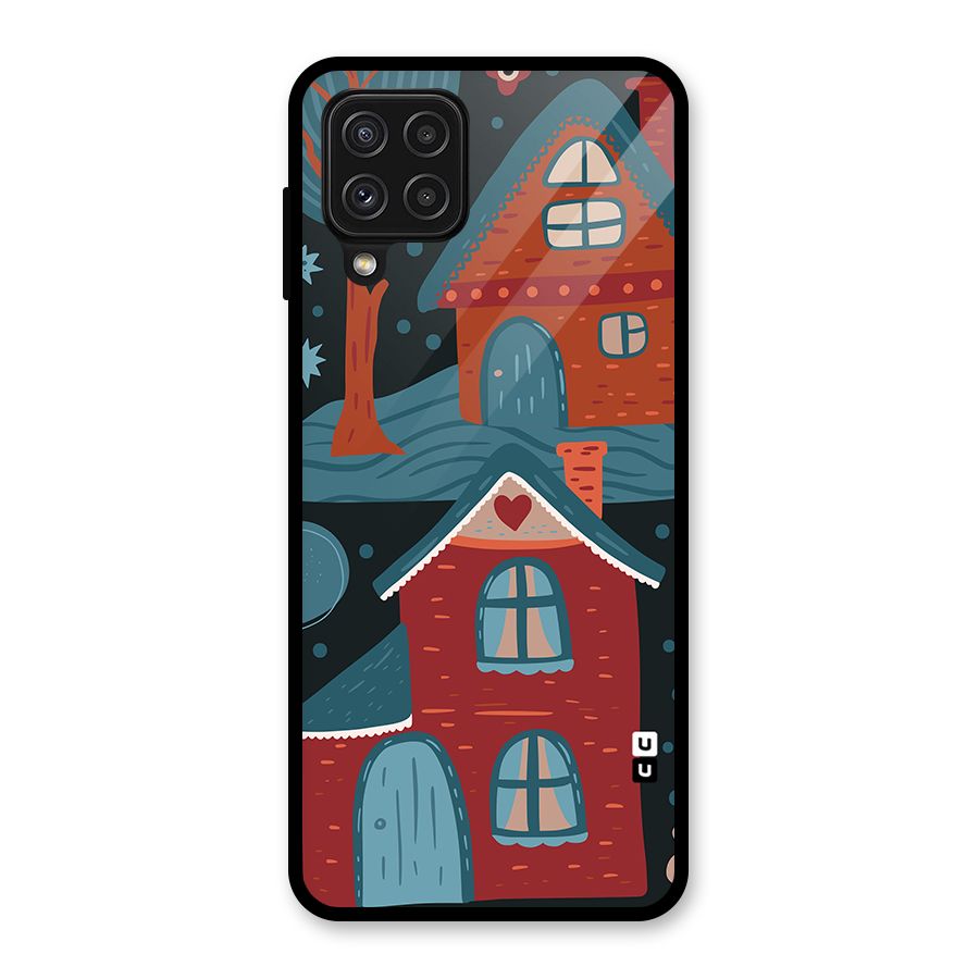 Nordic Arts Houses Glass Back Case for Galaxy A22 4G