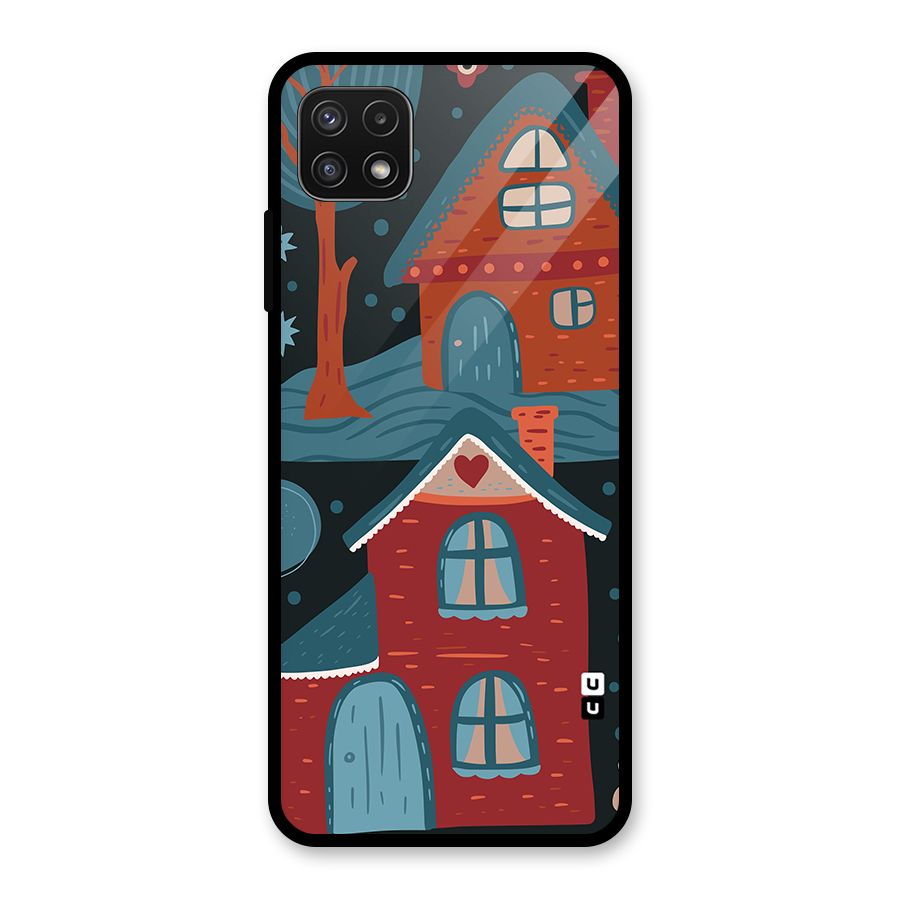 Nordic Arts Houses Glass Back Case for Galaxy A22 5G