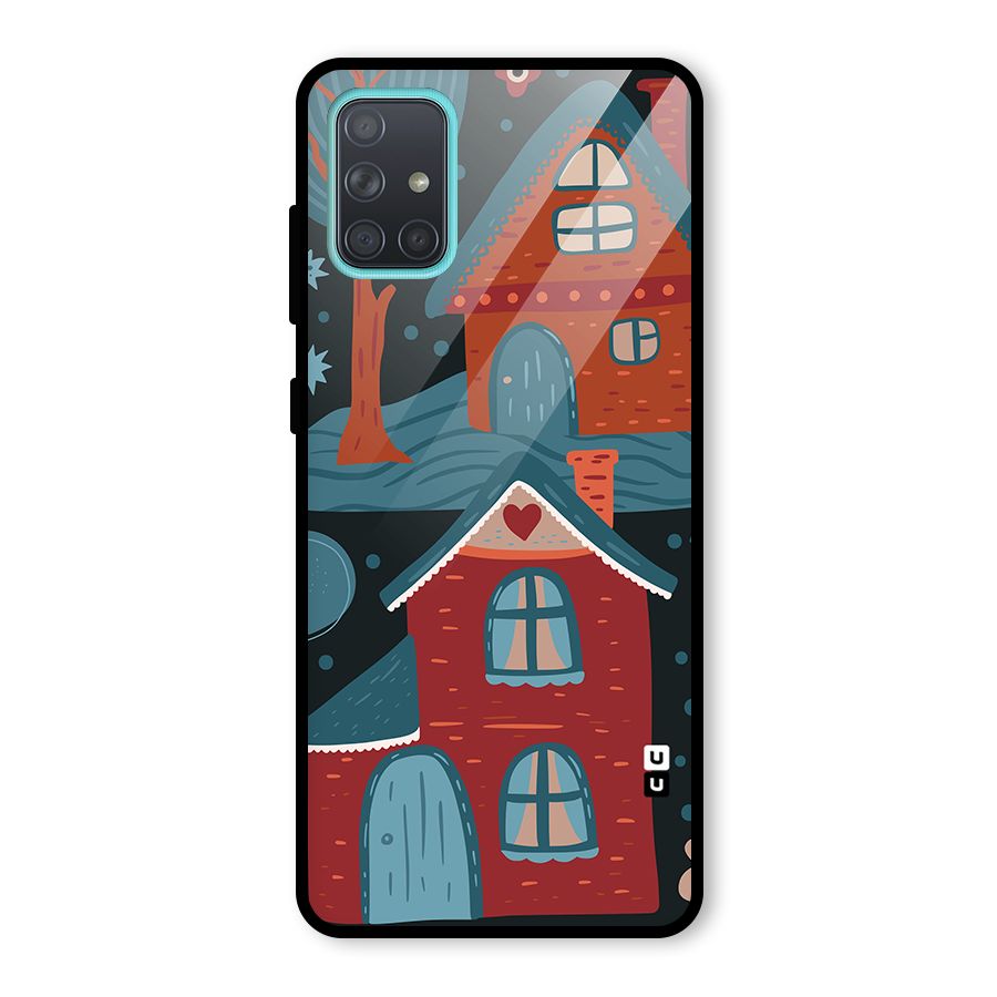 Nordic Arts Houses Glass Back Case for Galaxy A71
