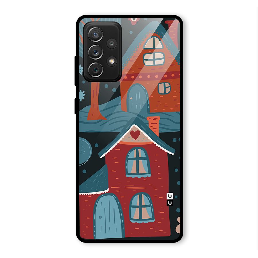 Nordic Arts Houses Glass Back Case for Galaxy A72