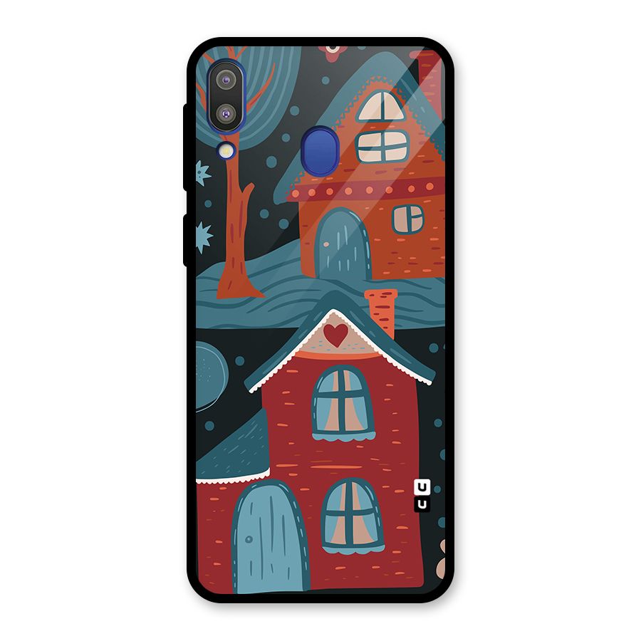 Nordic Arts Houses Glass Back Case for Galaxy M20
