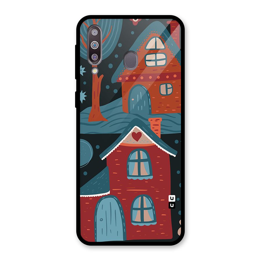 Nordic Arts Houses Glass Back Case for Galaxy M30