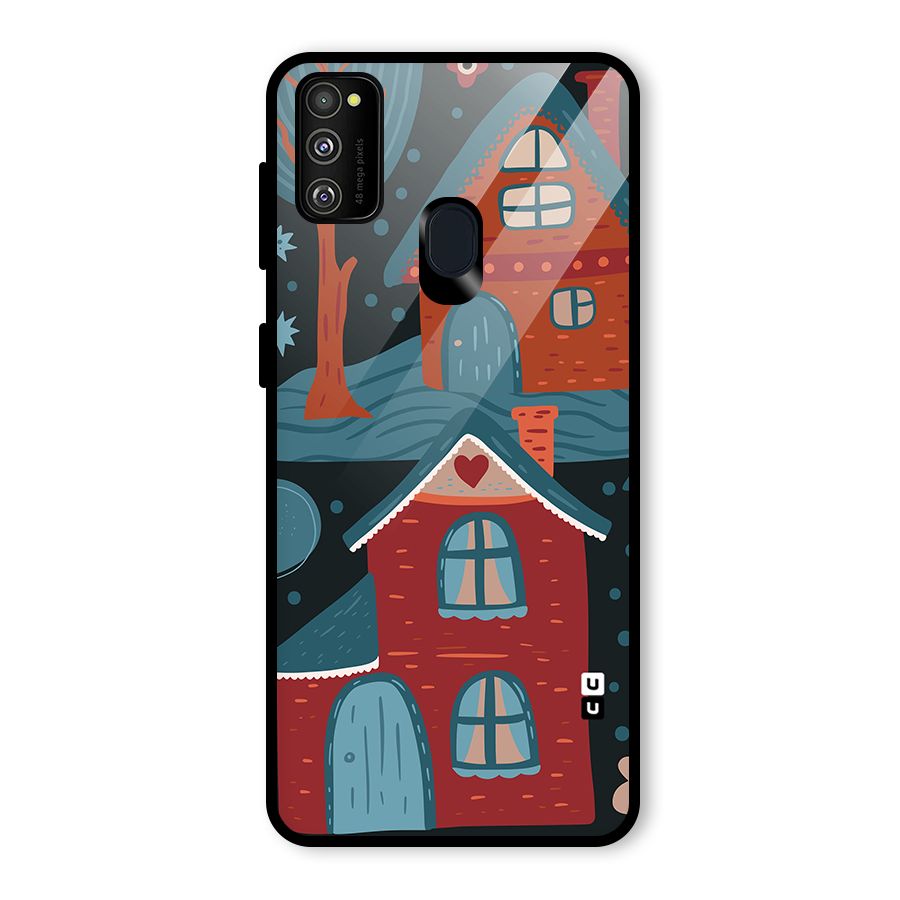 Nordic Arts Houses Glass Back Case for Galaxy M30s
